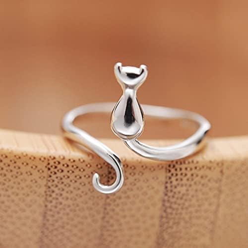 Adjustable Cat Ring 925 Sterling Silver – Elegant Jewellery in a Gift Box Z| The Great Gift Idea
