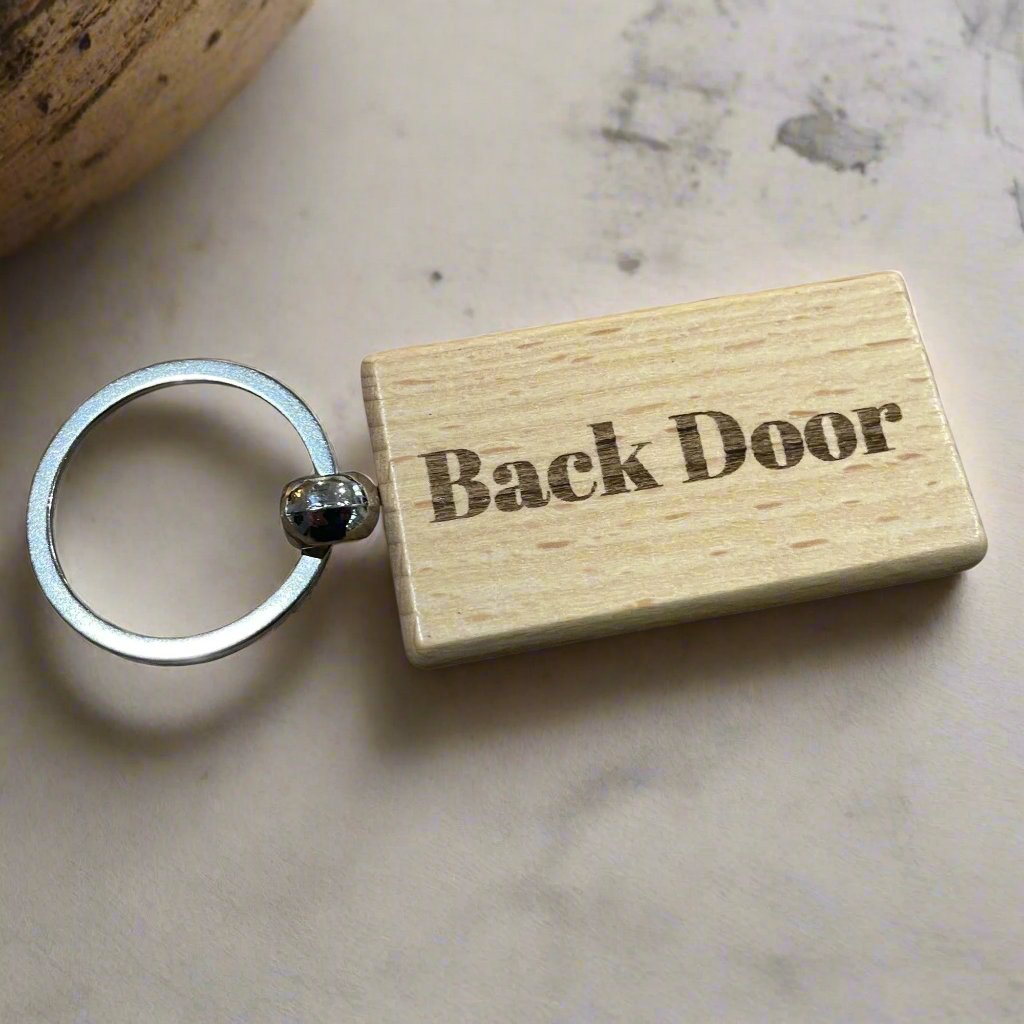 Personalised Back Door Keyring | The Great Gift Idea