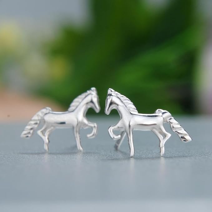 Horse Stud Earrings 925 Sterling Silver Elegant Earrings for Women | The Great Gift Idea