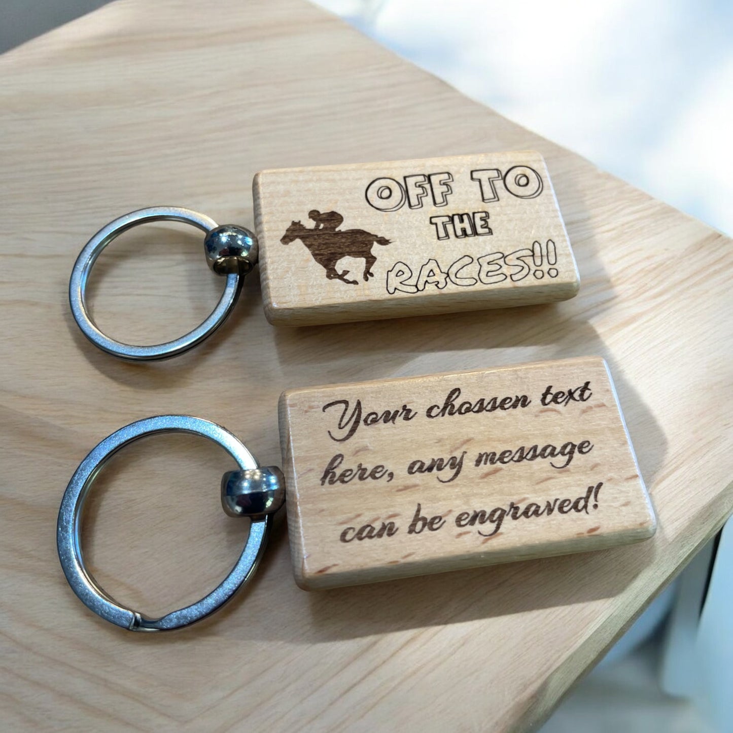 Personalised Horse Racing Keyring Gift