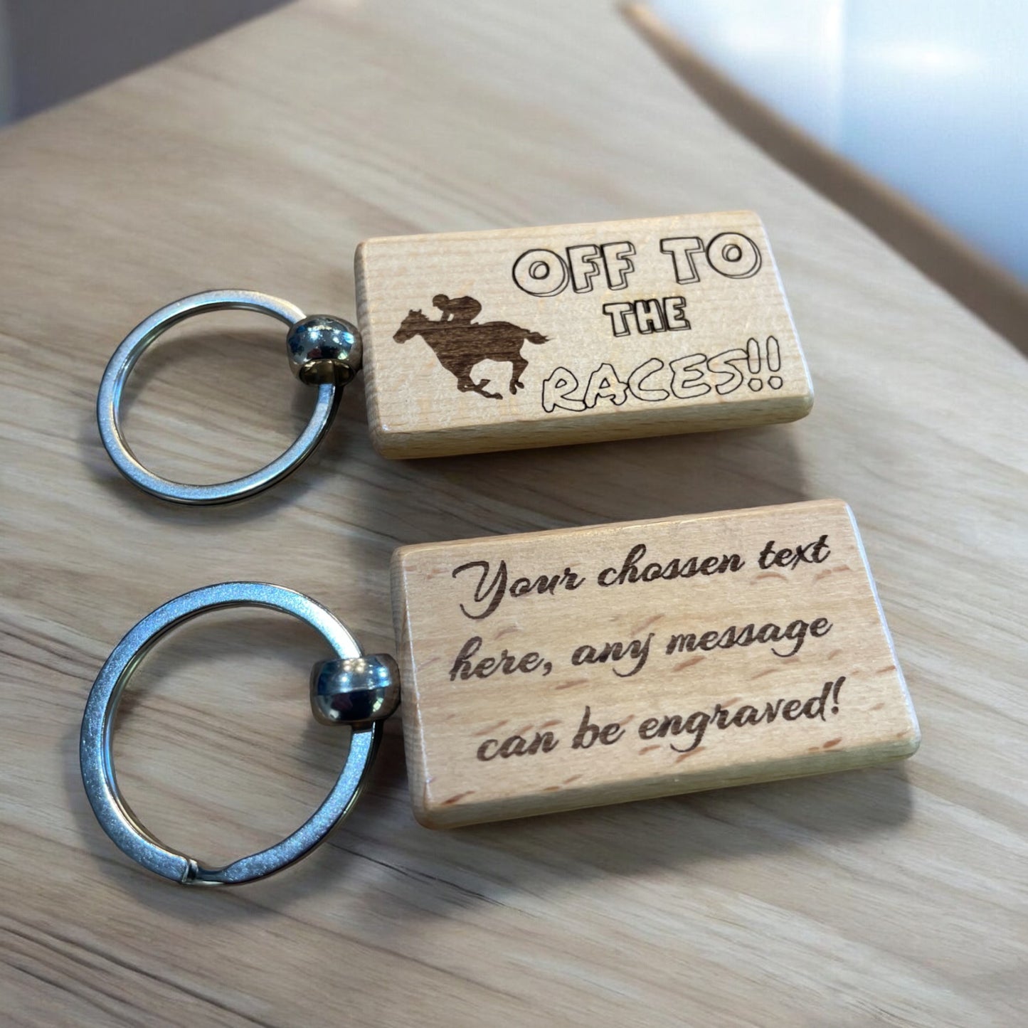 Personalised Horse Racing Keyring Gift