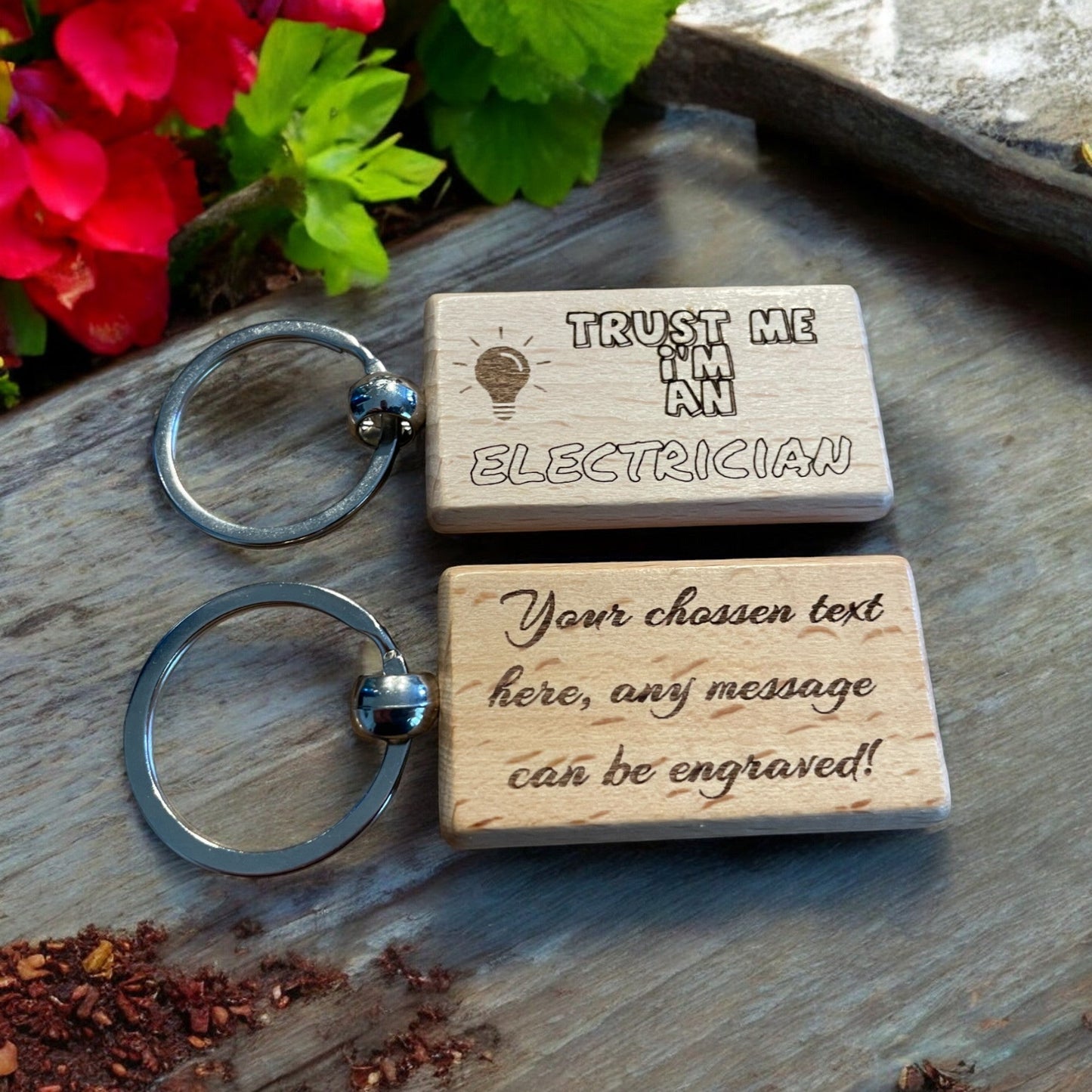 Personalised Electrician Keyring Gift