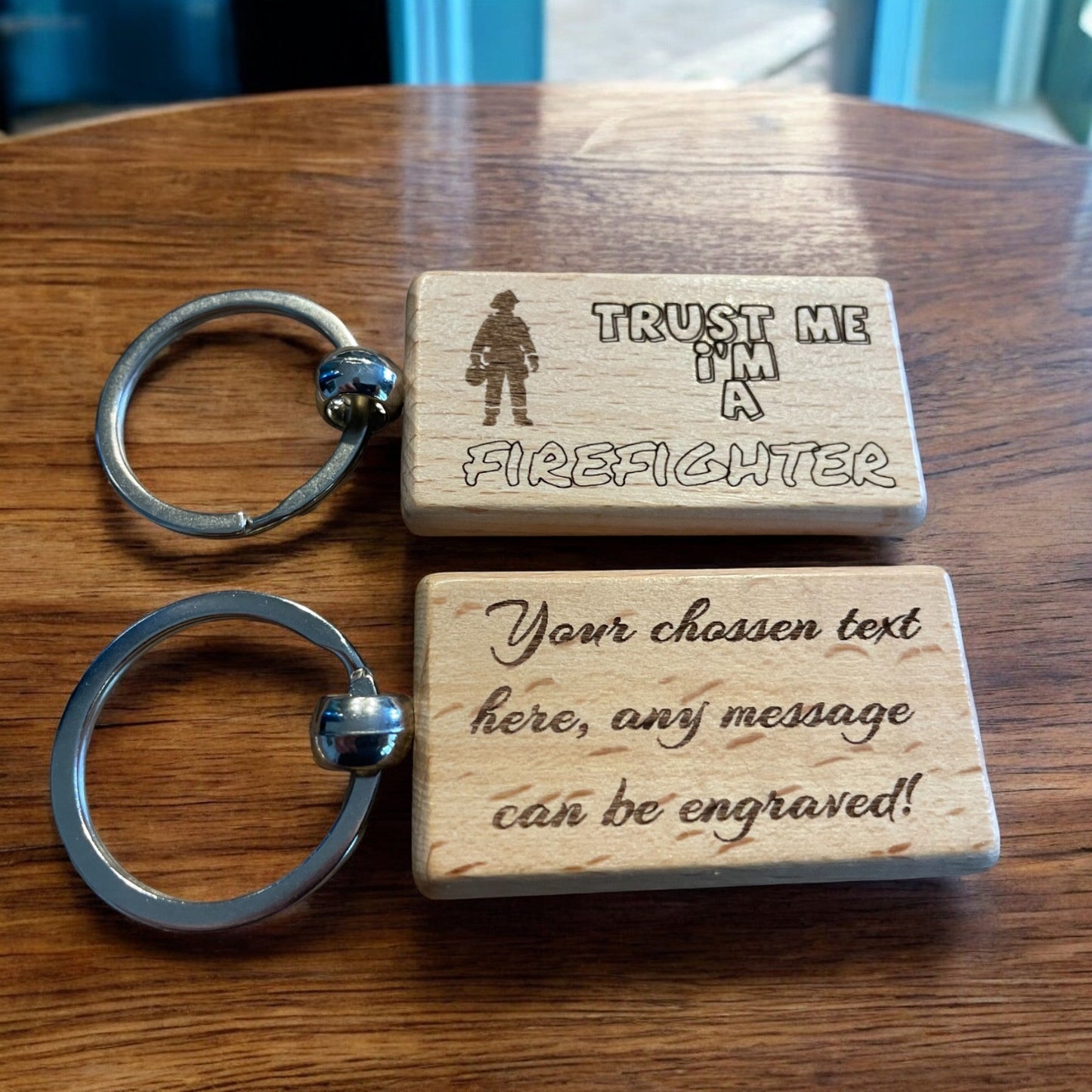 Personalised Firefighter Keyring Gift