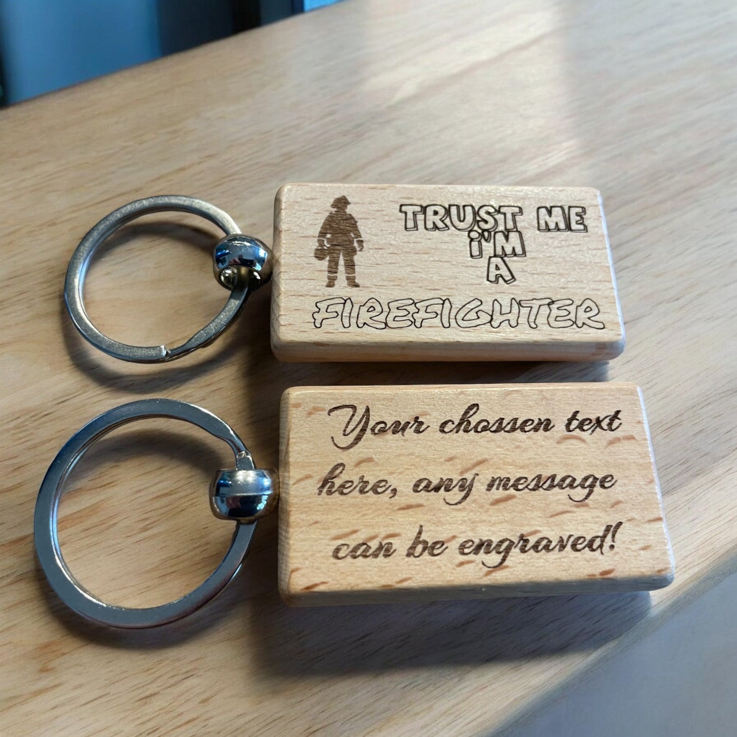 Personalised Firefighter Keyring Gift
