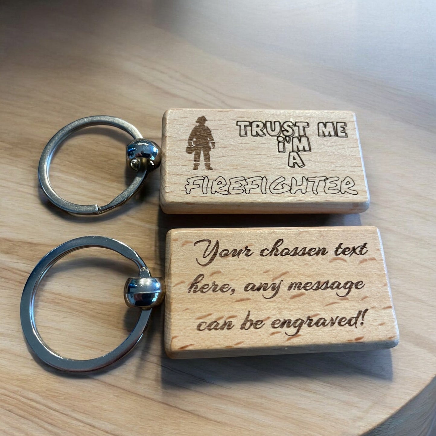 Personalised Firefighter Keyring Gift