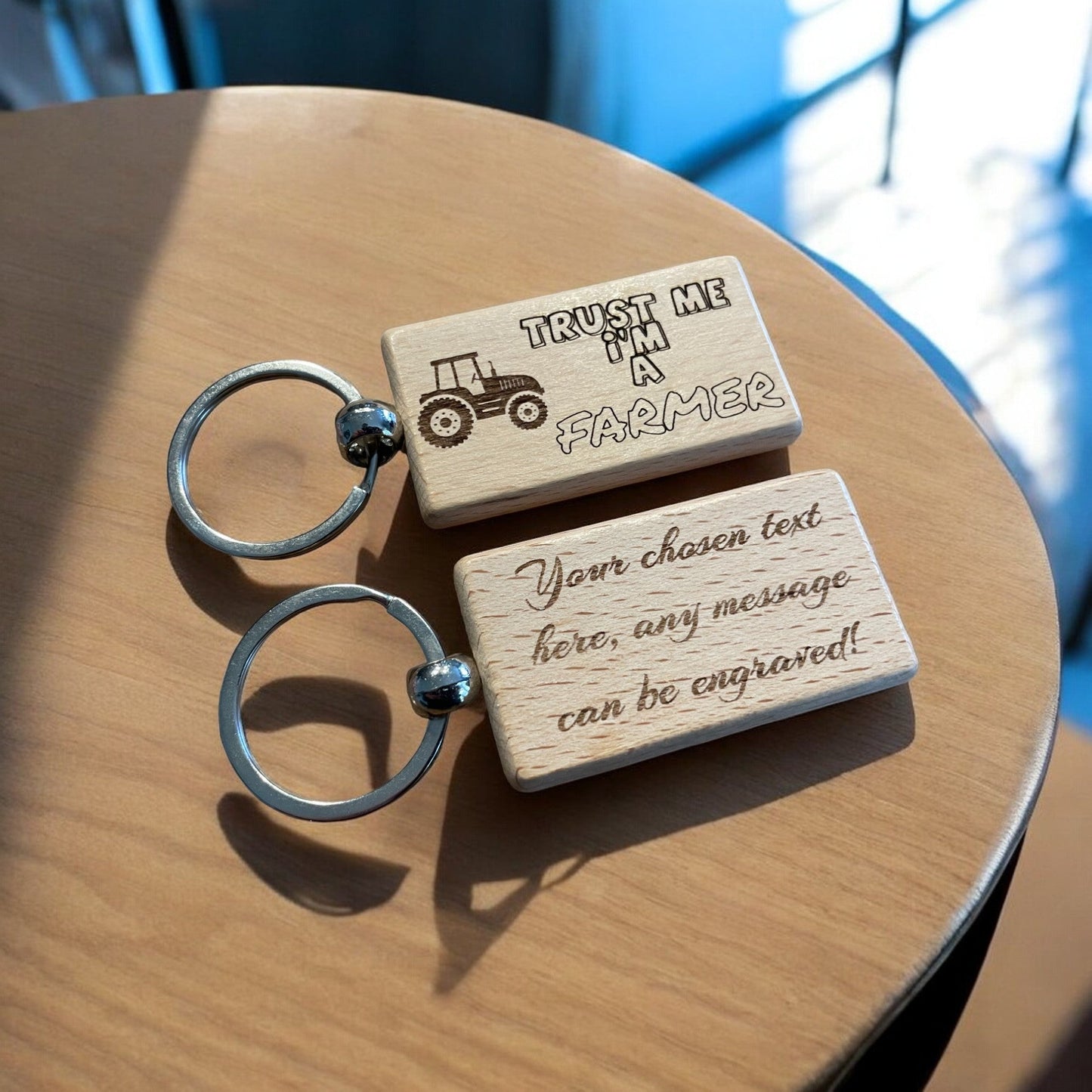 Personalised Farmer Keyring Gift