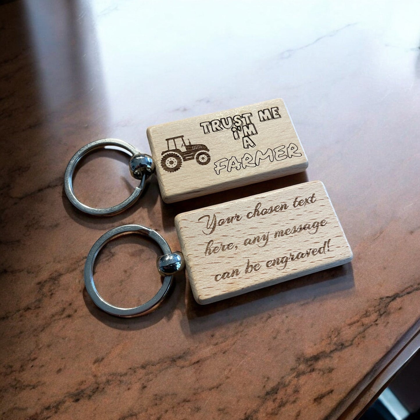 Personalised Farmer Keyring Gift