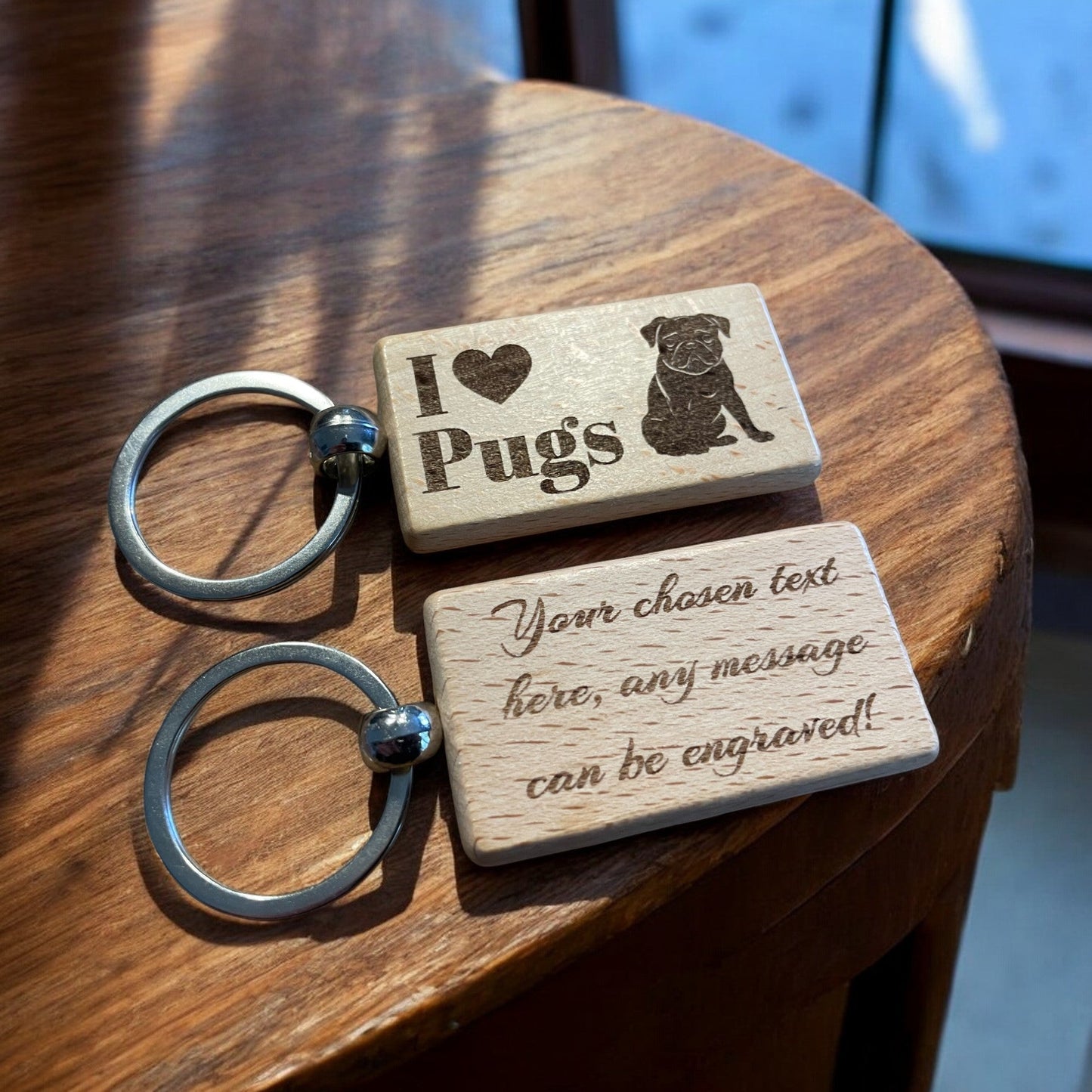Personalised Pug Keyring | The Great Gift Idea