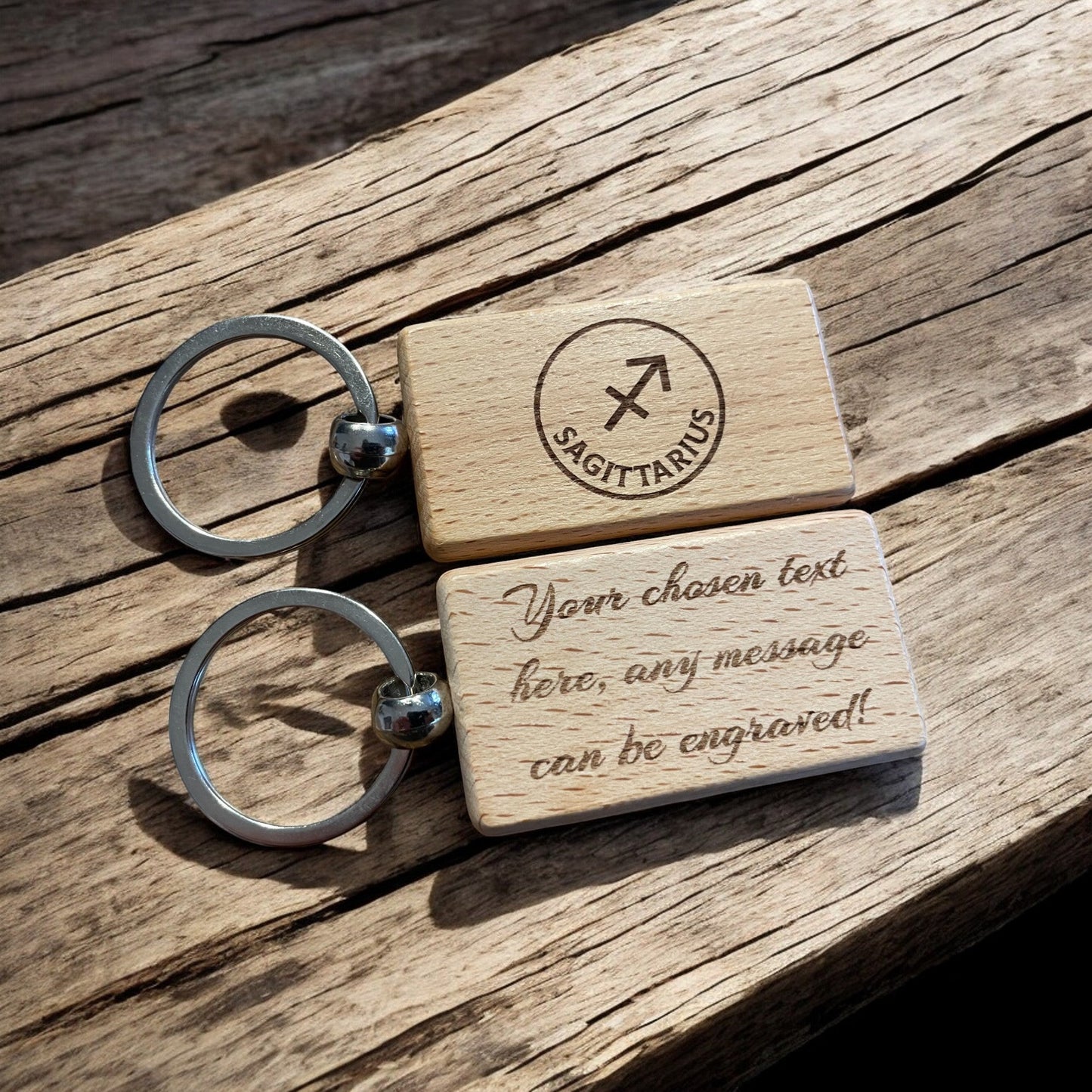 Personalised Wooden Scorpio Zodiac Keyring | The Great Gift Idea