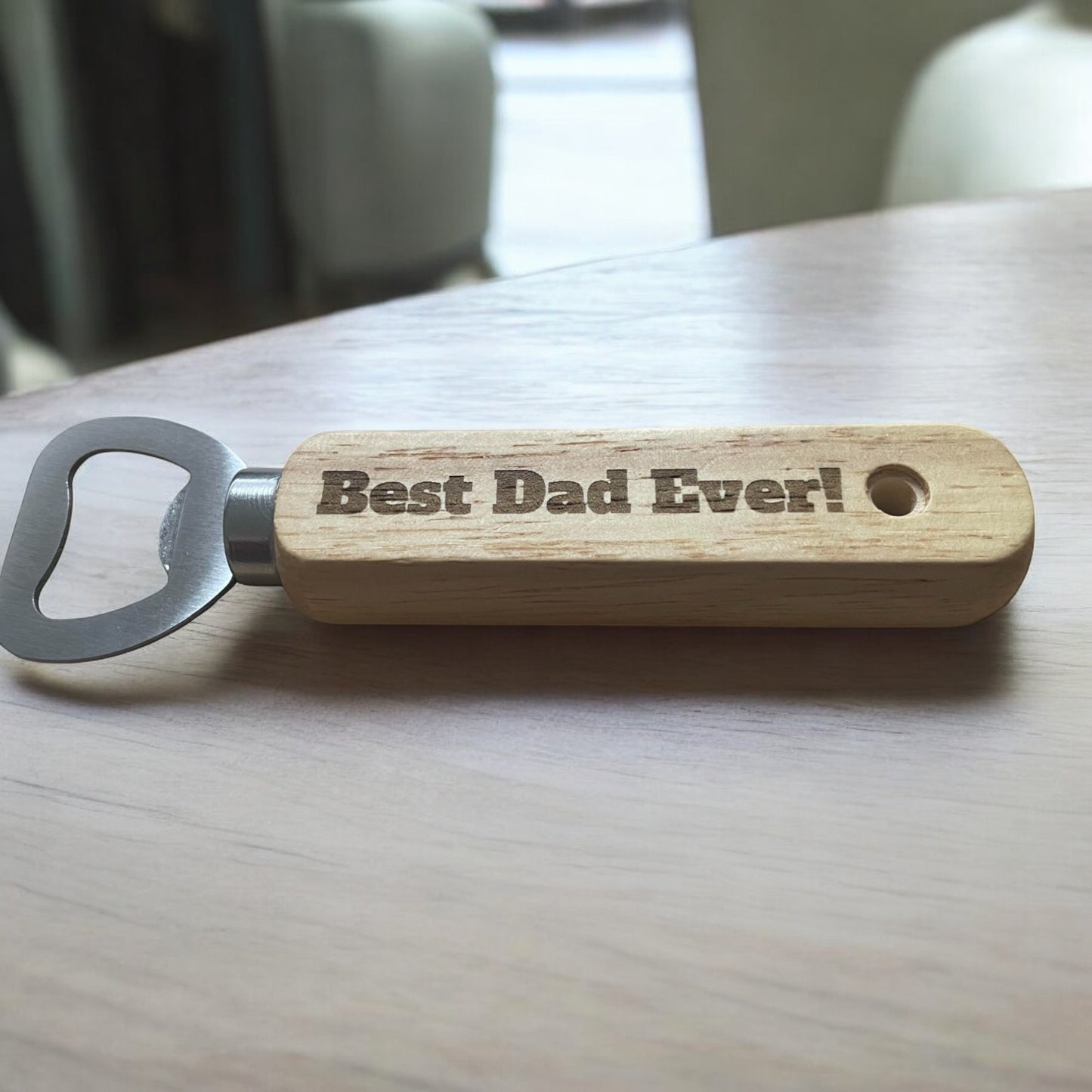 Wooden Best Dad Ever Bottle Opener