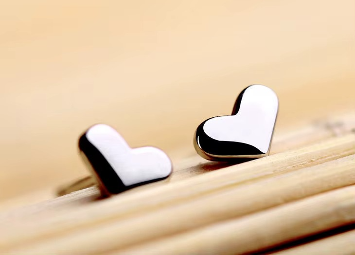Sterling Silver Heart Stud Earrings – Classic Design