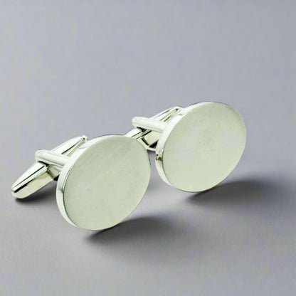 Engraved Brushed Matt Finish Deluxe Oval Cufflinks - The Great Gift Idea
