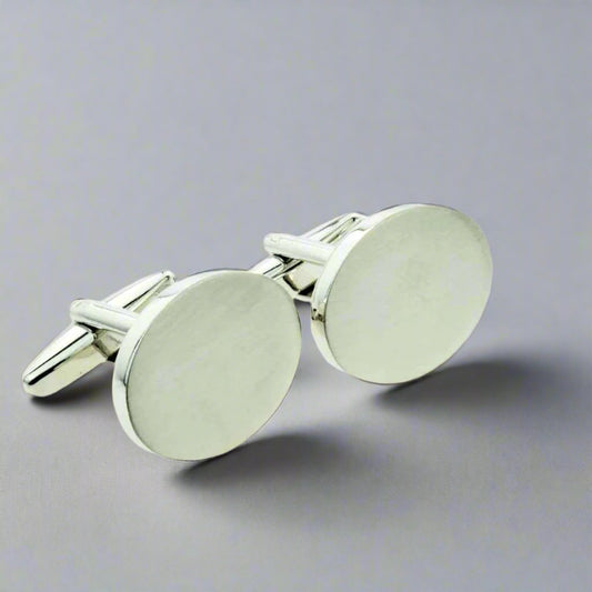 Engraved Brushed Matt Finish Deluxe Oval Cufflinks - The Great Gift Idea