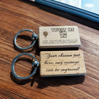 Personalised Electrician Keyring Gift