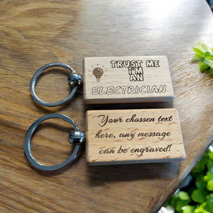 Personalised Electrician Keyring Gift