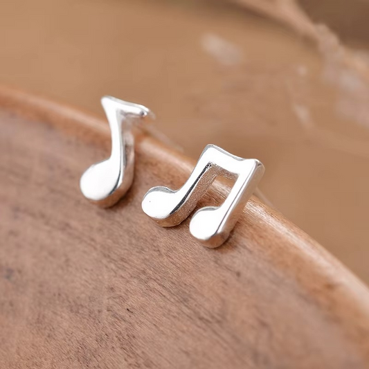 Musical Note Stud Earrings, Sterling Silver | The Great Gift Idea