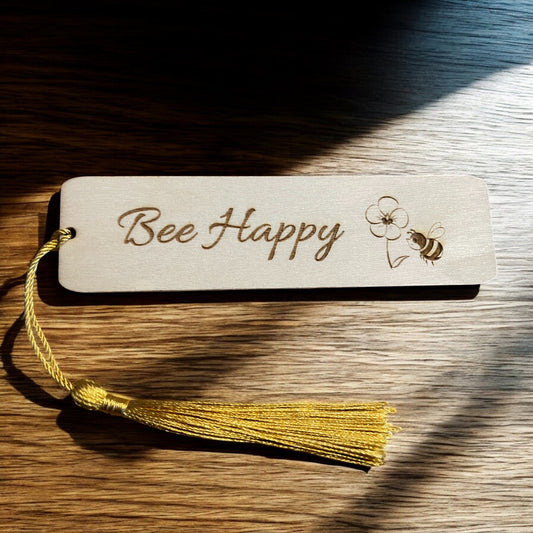 Personalised Bee Happy Bookmark with Bee and Flower | The Great Gift Idea