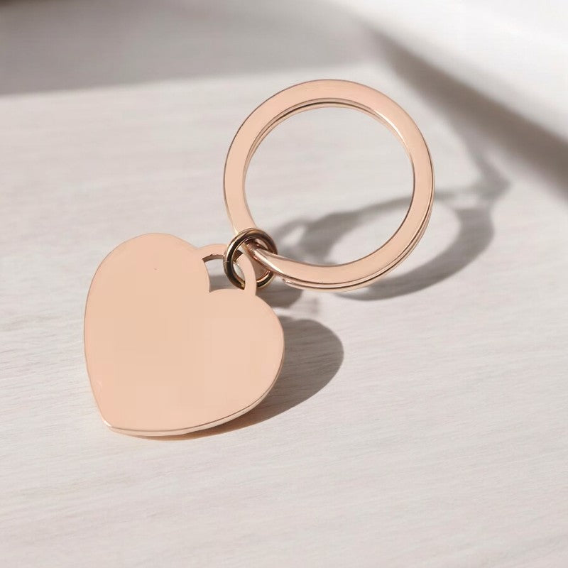 Personalised Engraved Rose Gold Heart Keyring With Gift Box | The Great Gift Idea