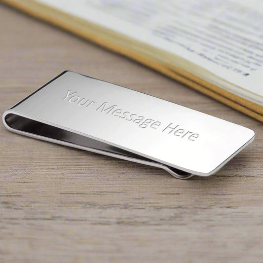 Personalised Engraved Silver Money Clip With Gift Box | The Great Gift Idea