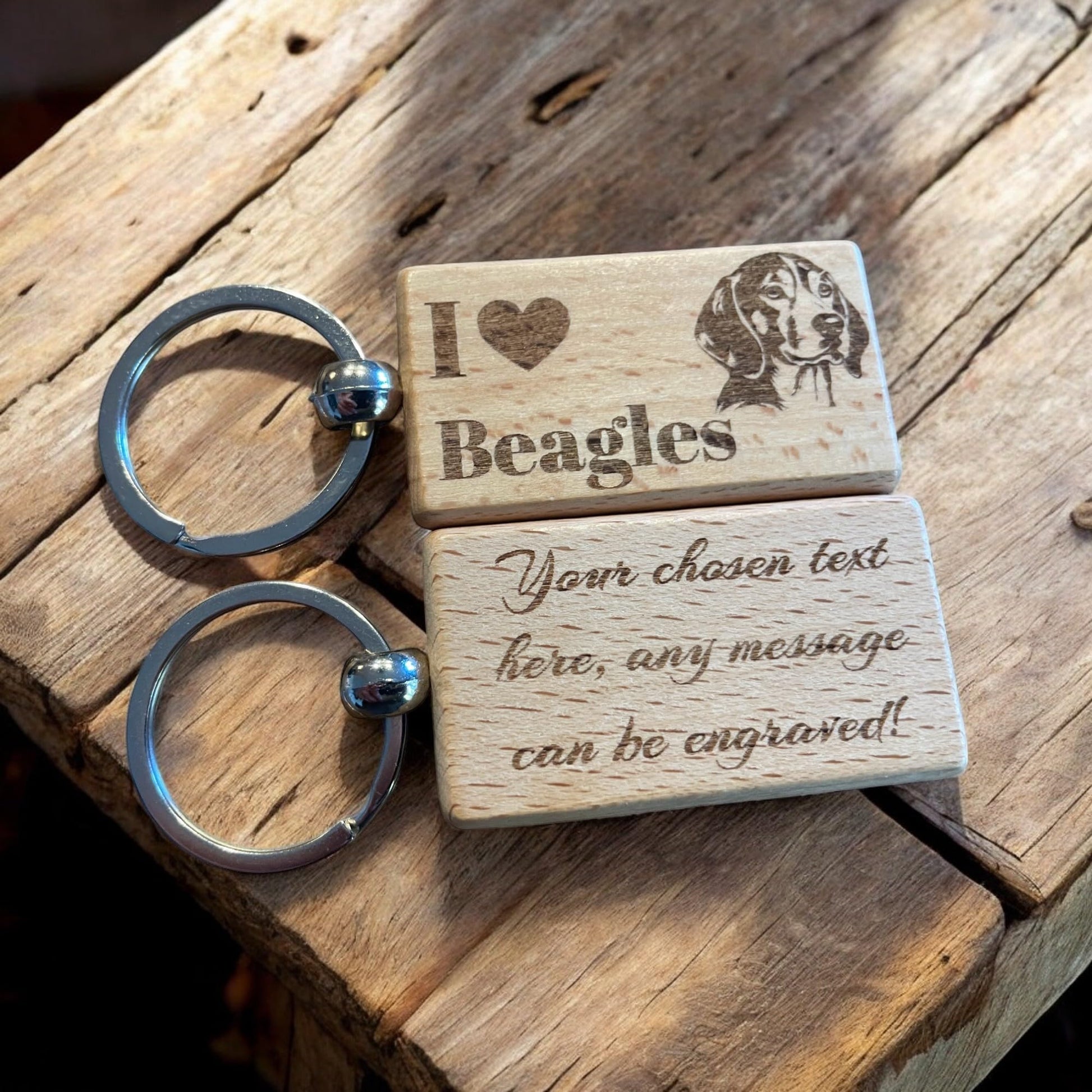 Personalised Wooden Beagle Keyring | The Great Gift Idea