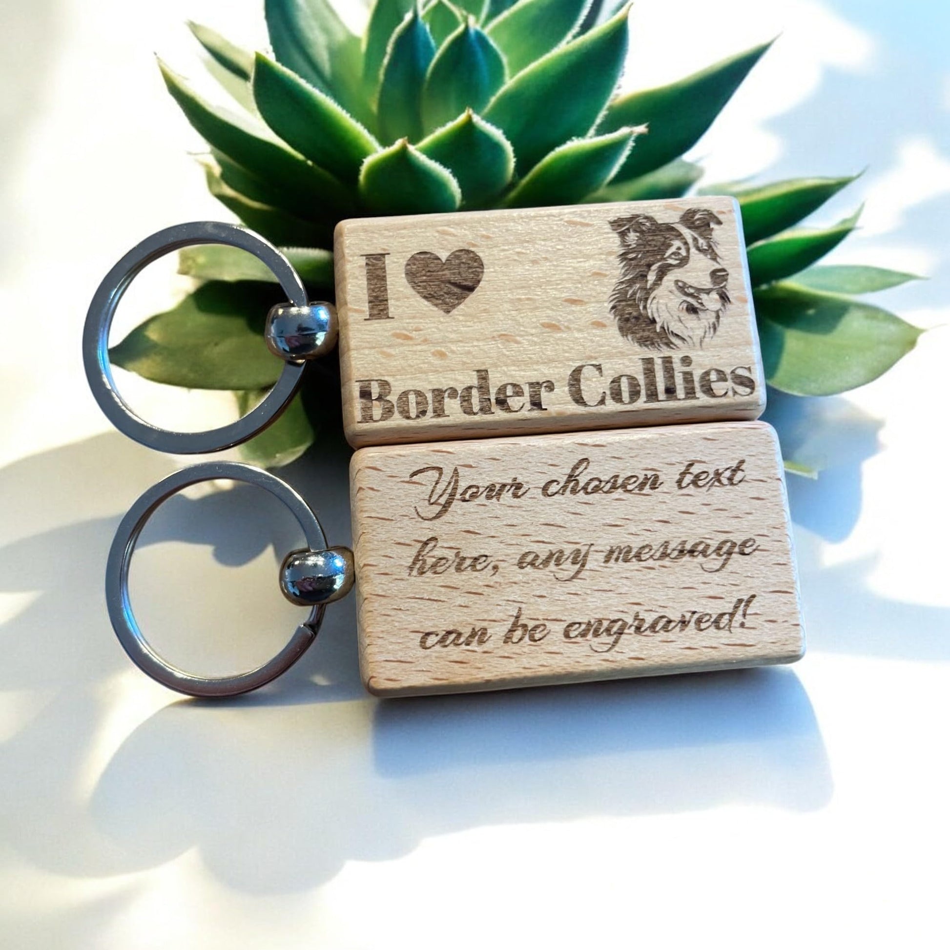 Personalised Wooden Border Collie Keyring | The Great Gift Idea