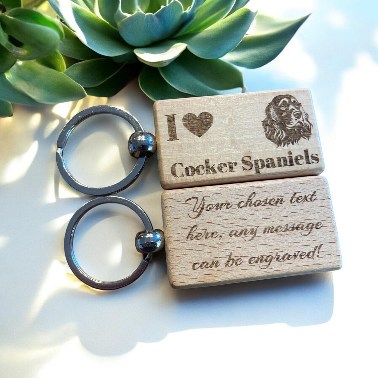 Personalised Wooden Cocker Spaniel Keyring | The Great Gift Idea