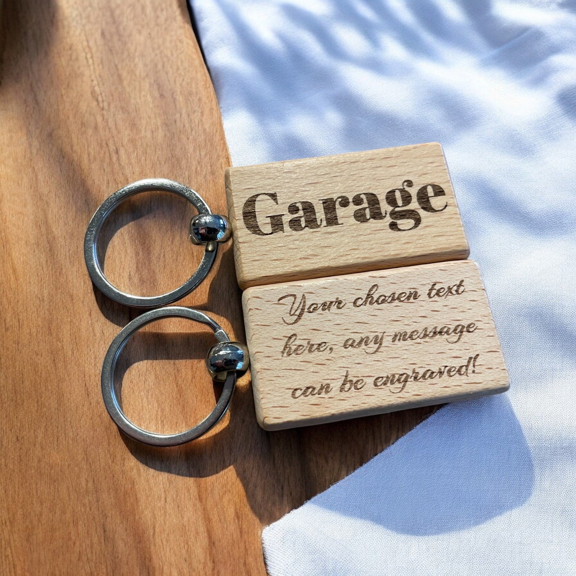 Personalised Wooden Garage Key Keyring | The Great Gift Idea