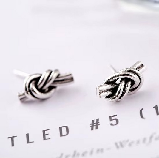 Silver Knot Stud Earrings, Classic Design | The Great Gift Idea